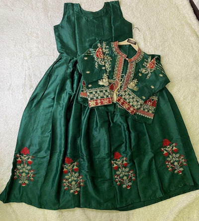 embroiderd silk maxi with jacket