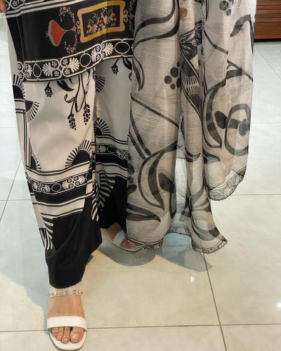 3 PCS LAWN PRINTED